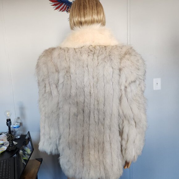 #702 Large Fox blue fox fur coat. - Picture 2 of 4